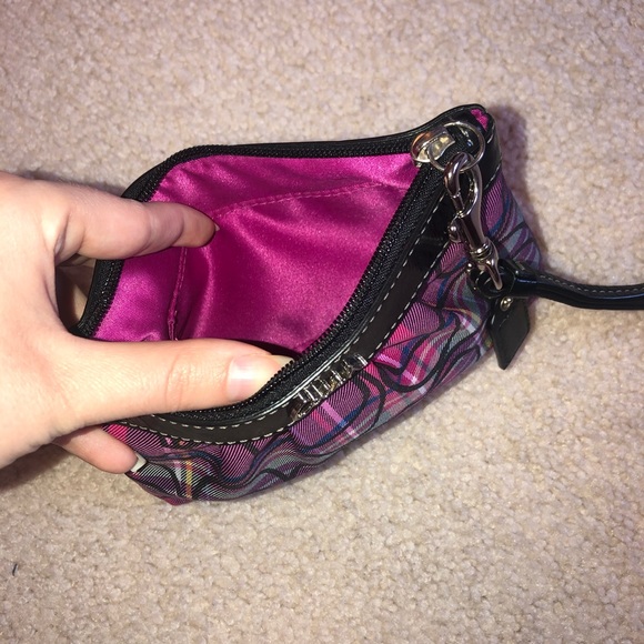 Multicolored Plaid Coach Wristlet - Picture 6 of 6
